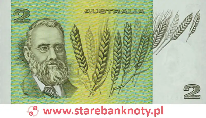 widok banknotu 2 dolary australijskie rewers