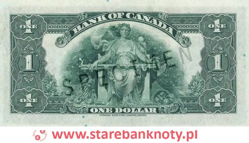 widok banknotu <b>1 dolar kanadyjski rewers</b><br/>