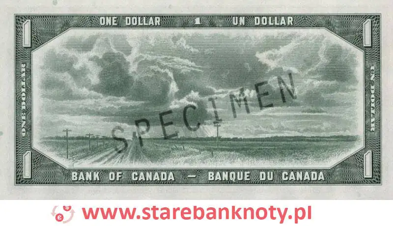 widok banknotu <b>1 dolar kanadyjski rewers</b><br/>