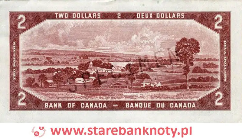 widok banknotu <b>2 dolary kanadyjskie rewers</b><br/>
