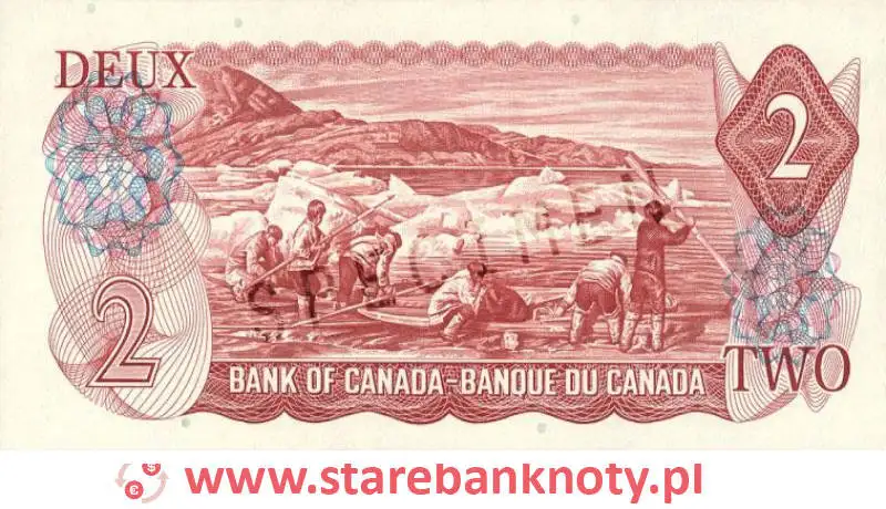widok banknotu <b>2 dolary kanadyjskie rewers</b><br/>