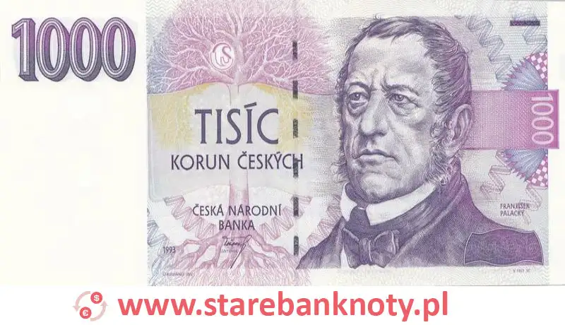 widok banknotu 1000 koron czeskich awers
