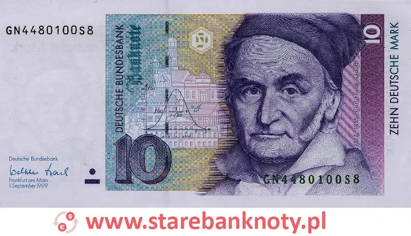 widok banknotu 10 marek niemieckich awers

