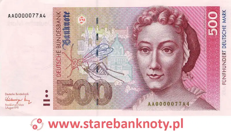 widok banknotu 500 marek niemieckich awers
