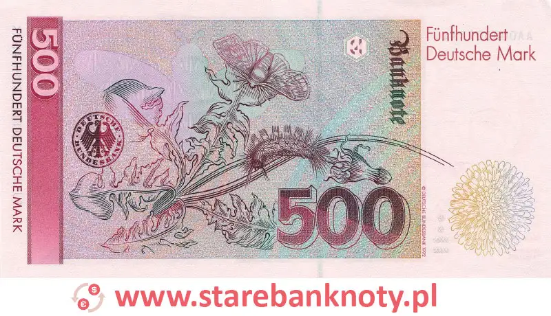 widok banknotu 500 marek niemieckich rewers