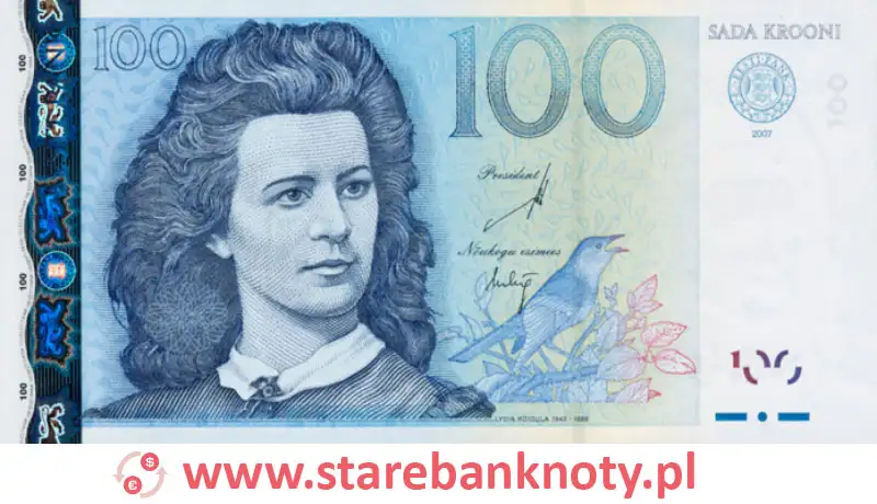 widok banknotu 100 koron estońskich awers