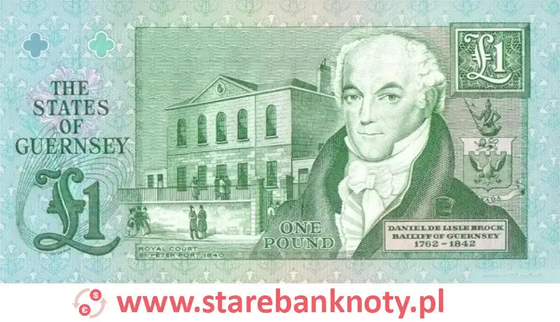 widok banknotu 1 funt awers seria : 1992 rok