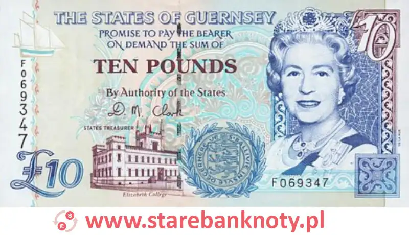 widok banknotu 10 funtów awers seria : 2006 rok
