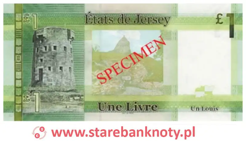 widok banknotu 1 funt rewers seria : 2010 rok