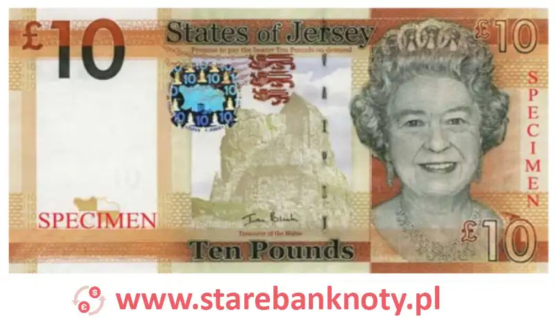 widok banknotu 10 funtów awers seria : 2010 rok