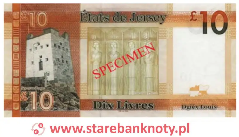 widok banknotu 10 funtów rewers seria : 2010 rok