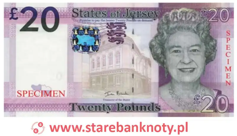 widok banknotu 20 funtów awers seria : 2010 rok