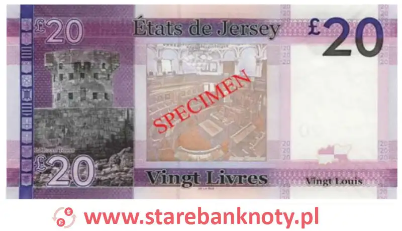 widok banknotu 20 funtów rewers seria : 2010 rok