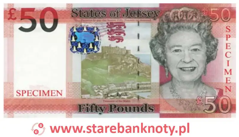 widok banknotu 50 funtów awers seria : 2010 rok