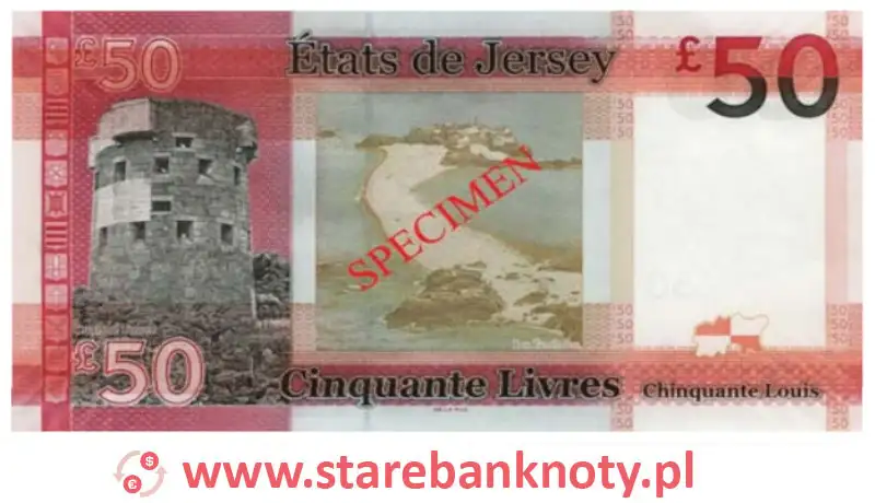 widok banknotu 50 funtów rewers seria : 2010 rok