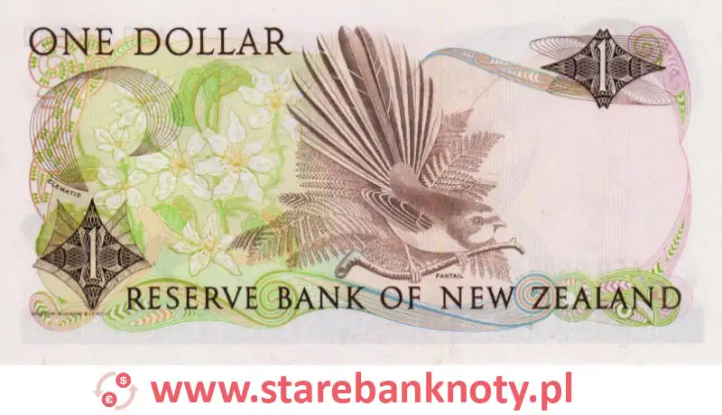 widok banknotu <b>1 dolar nowozelandzki rewers</b><br/>