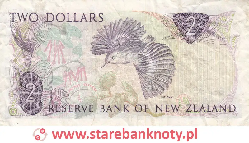widok banknotu <b>2 dolary nowozelandzkie rewers</b><br/>